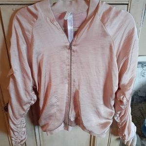 Free People pale pink silky jacket
